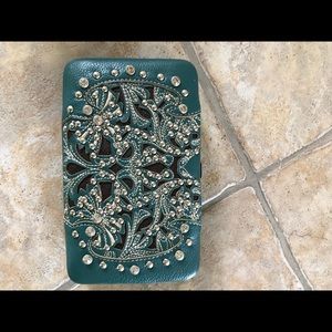 Turquoise and silver wallet